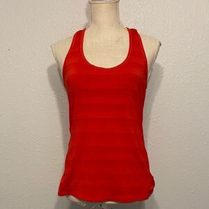 Athleta Red Heathered Racer Back Athletic Tank Top Size Small